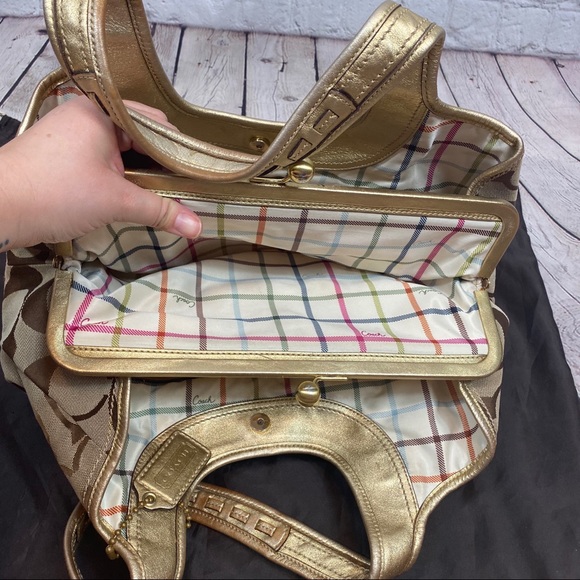 COACH Ergo Signature Pleated Satchel - Picture 5 of 8